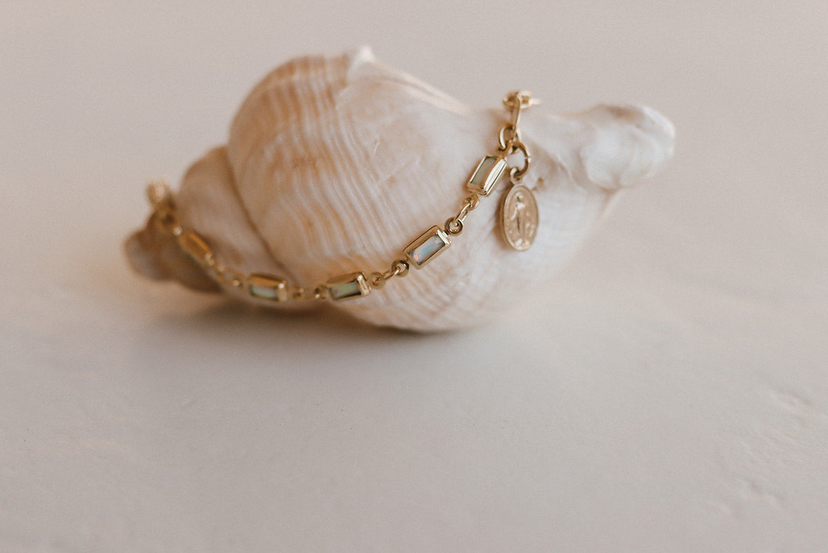 Opal Miraculous Medal Bracelet