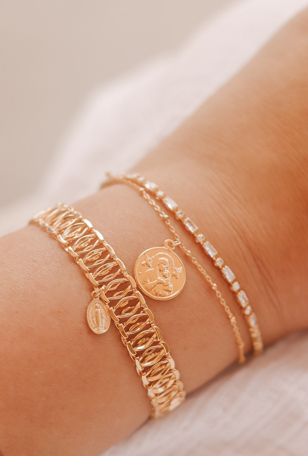 Lace Miraculous Medal Bracelet