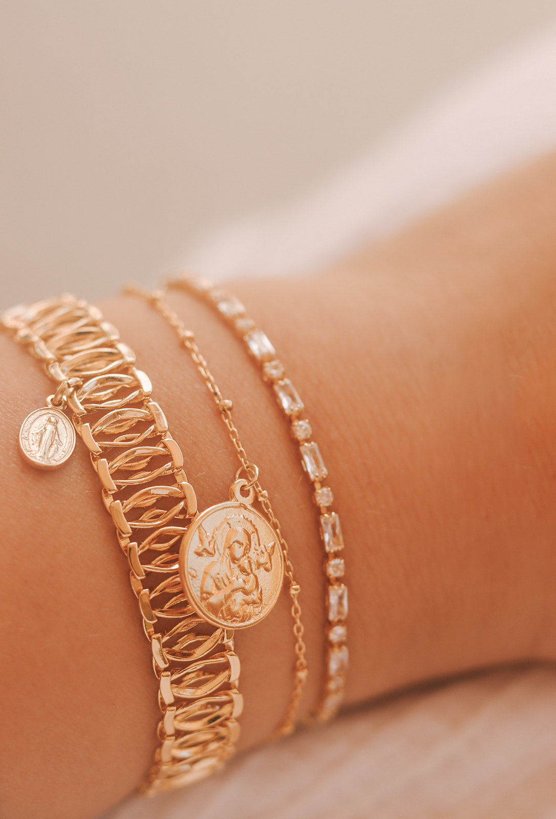 Lace Miraculous Medal Bracelet