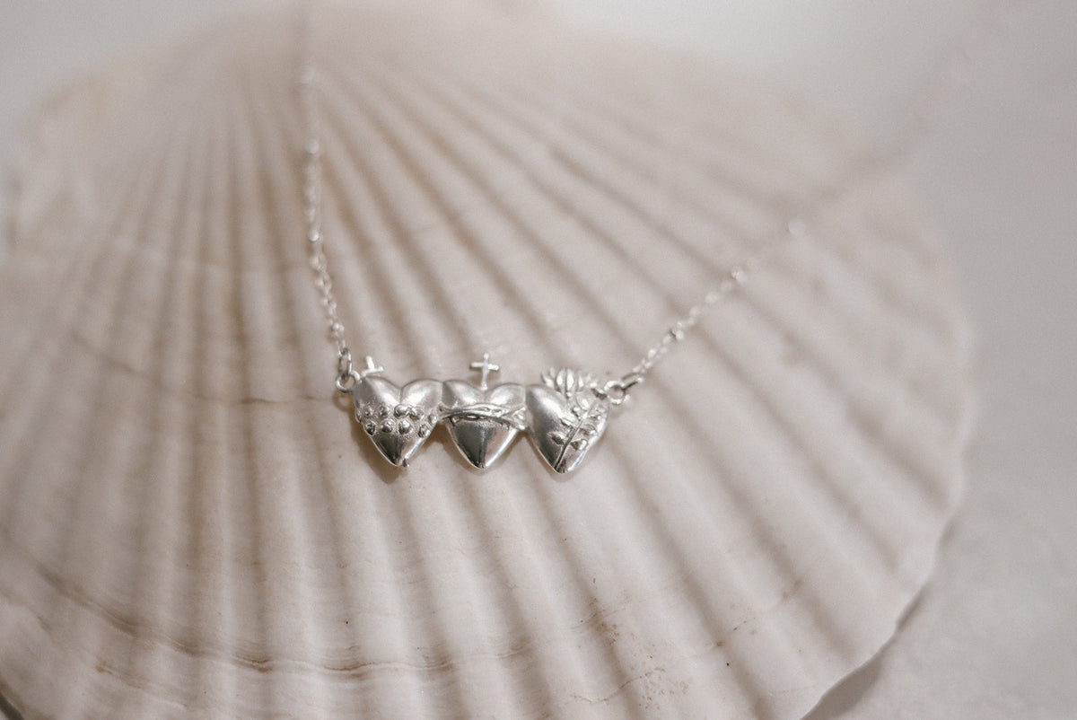 Holy Family Hearts® Necklace in Sterling Silver