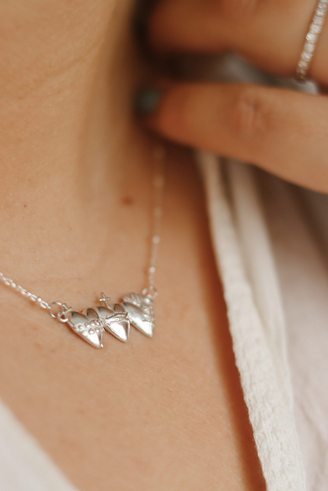 Holy Family Hearts® Necklace in Sterling Silver