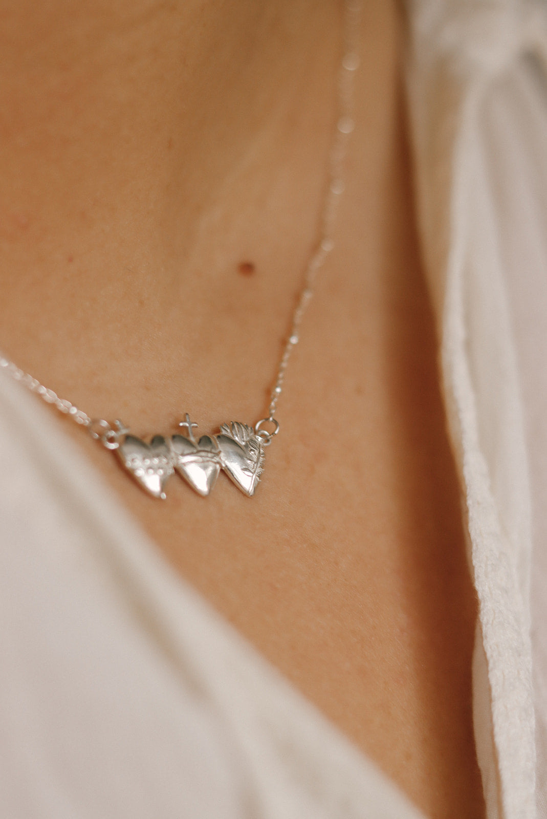 Holy Family Hearts® Necklace in Sterling Silver