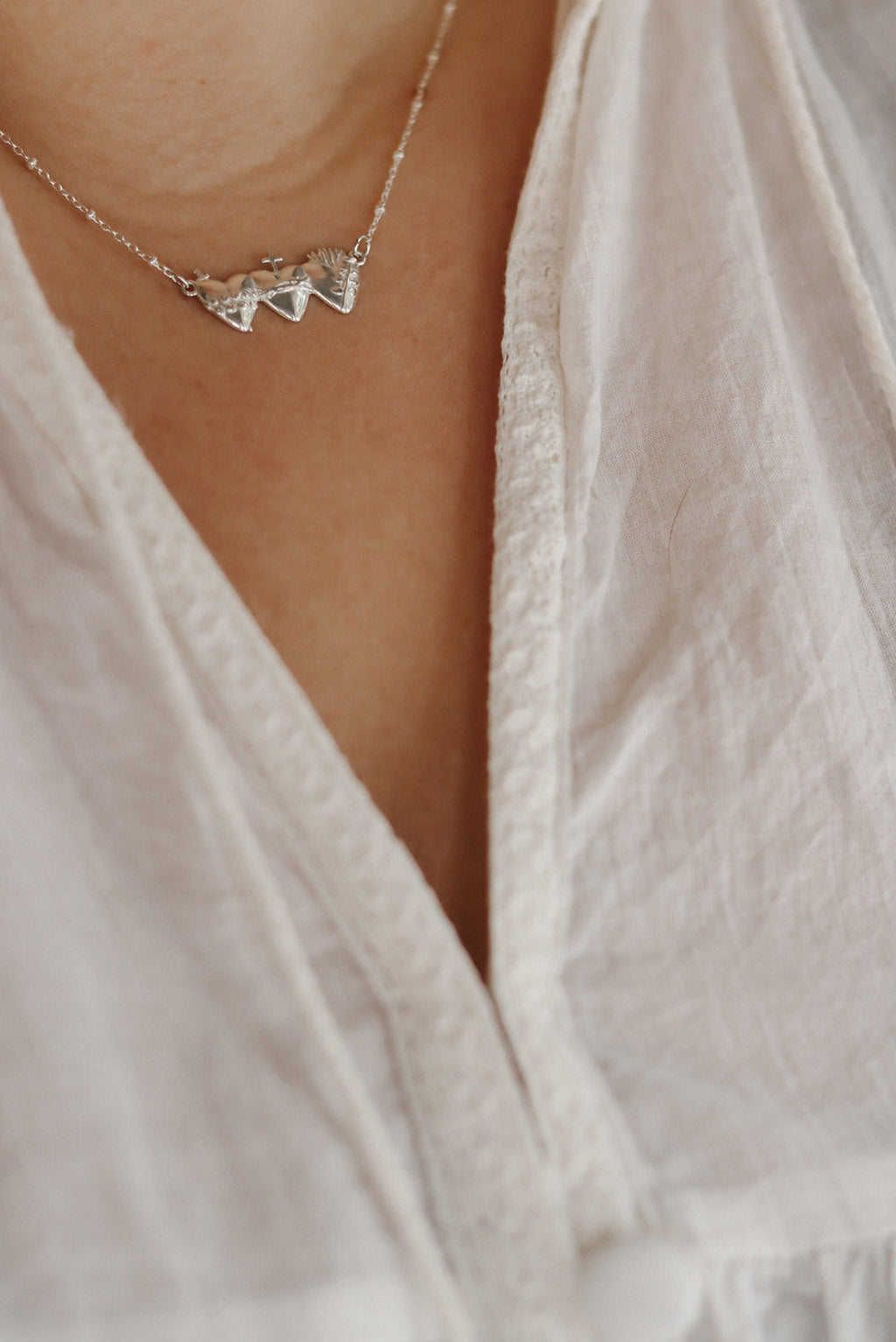 Holy Family Hearts® Necklace in Sterling Silver