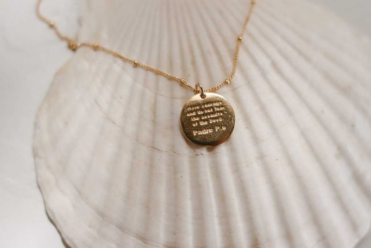 Padre Pio Necklace in Gold Vermeil