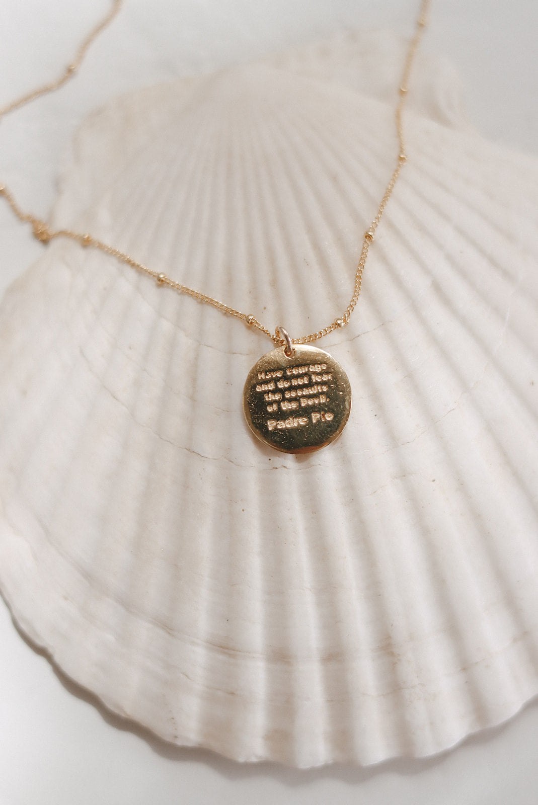 Padre Pio Necklace in Gold Vermeil