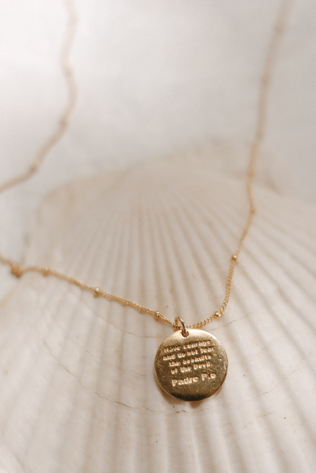 Padre Pio Necklace in Gold Vermeil