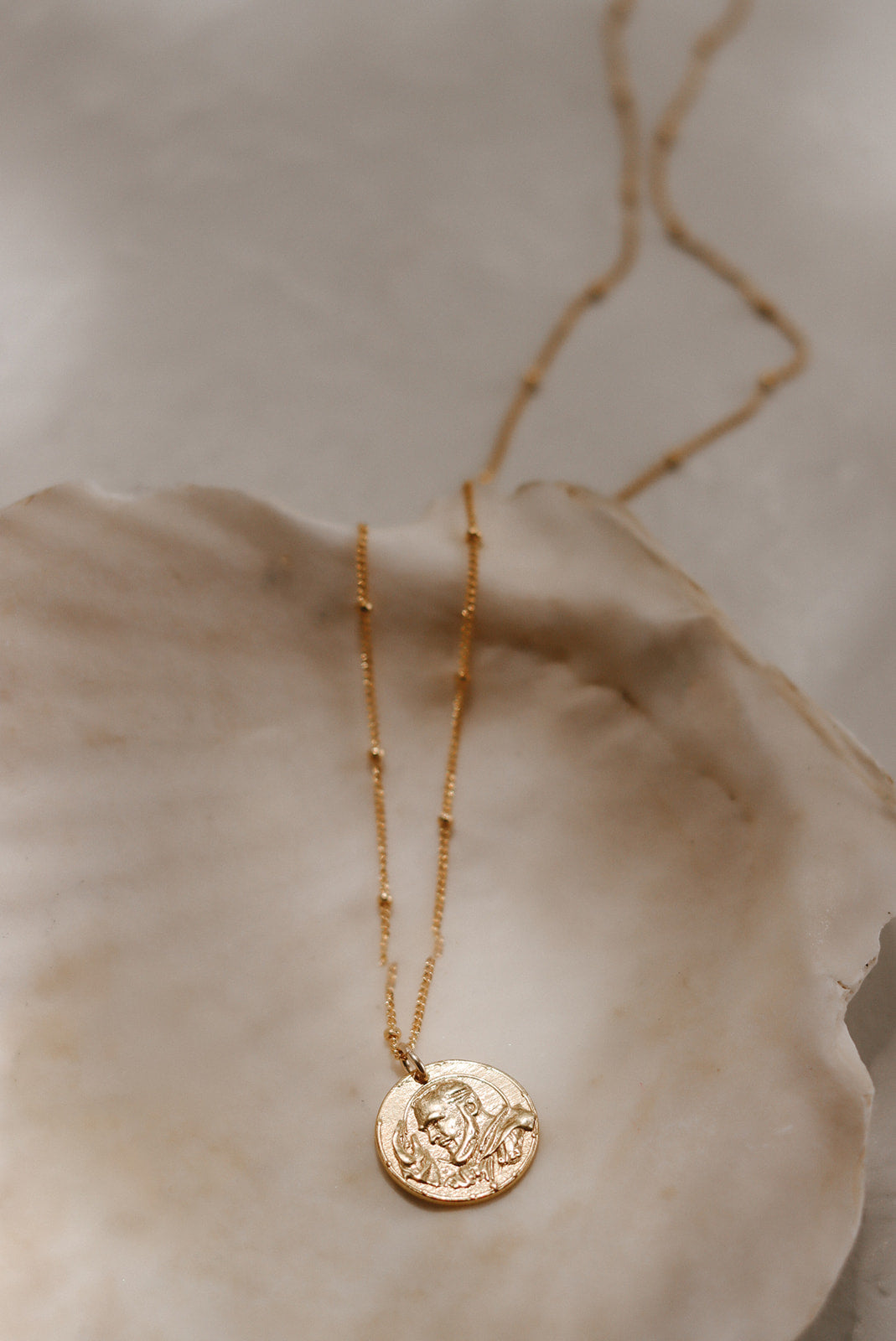 Padre Pio Necklace in Gold Vermeil