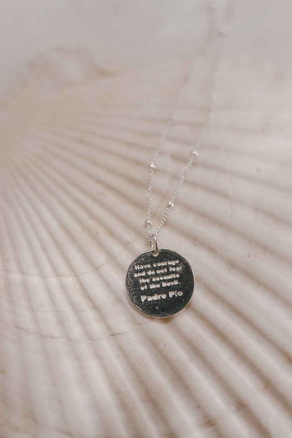 St. Padre Pio Necklace in Sterling Silver