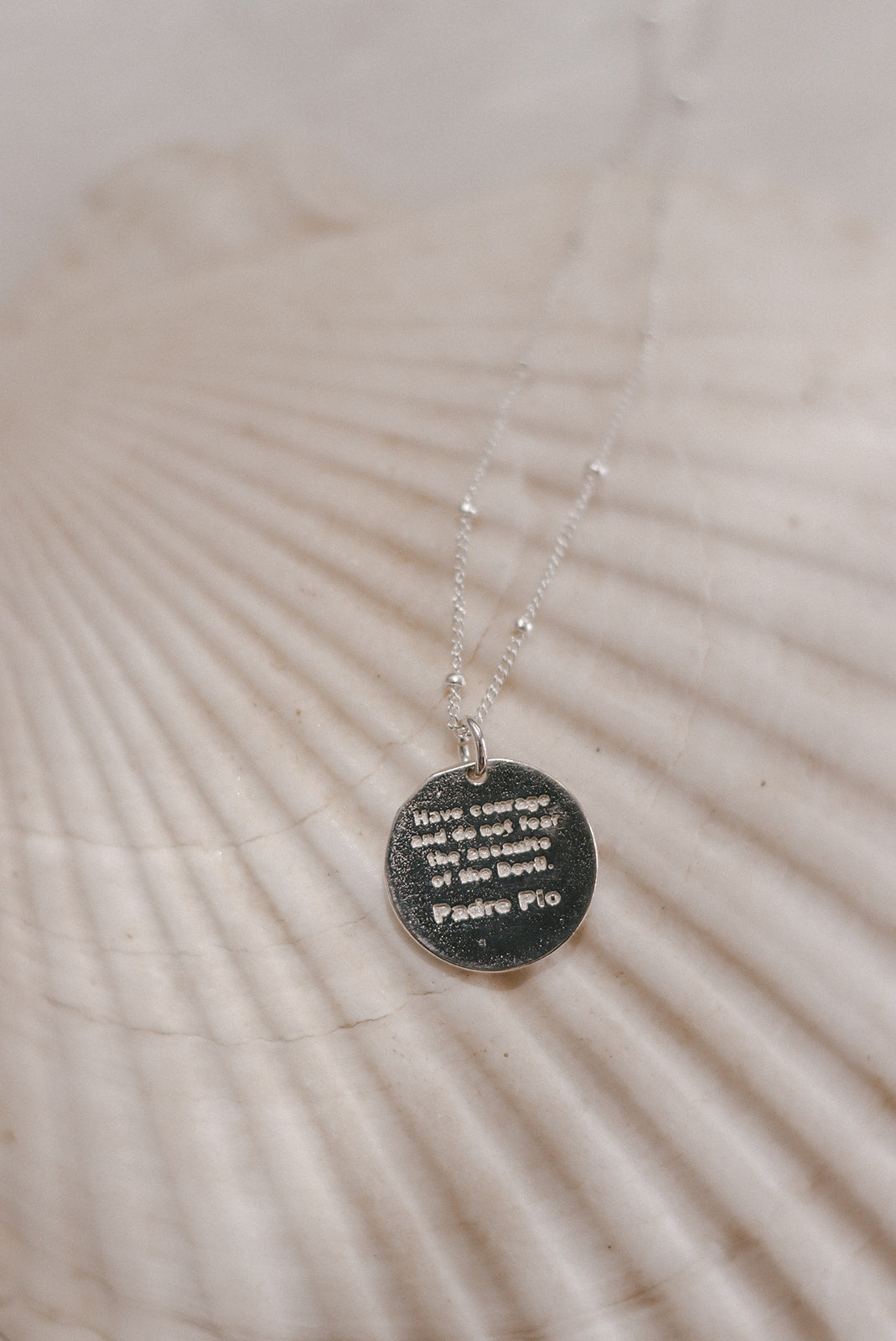 St. Padre Pio Necklace in Sterling Silver