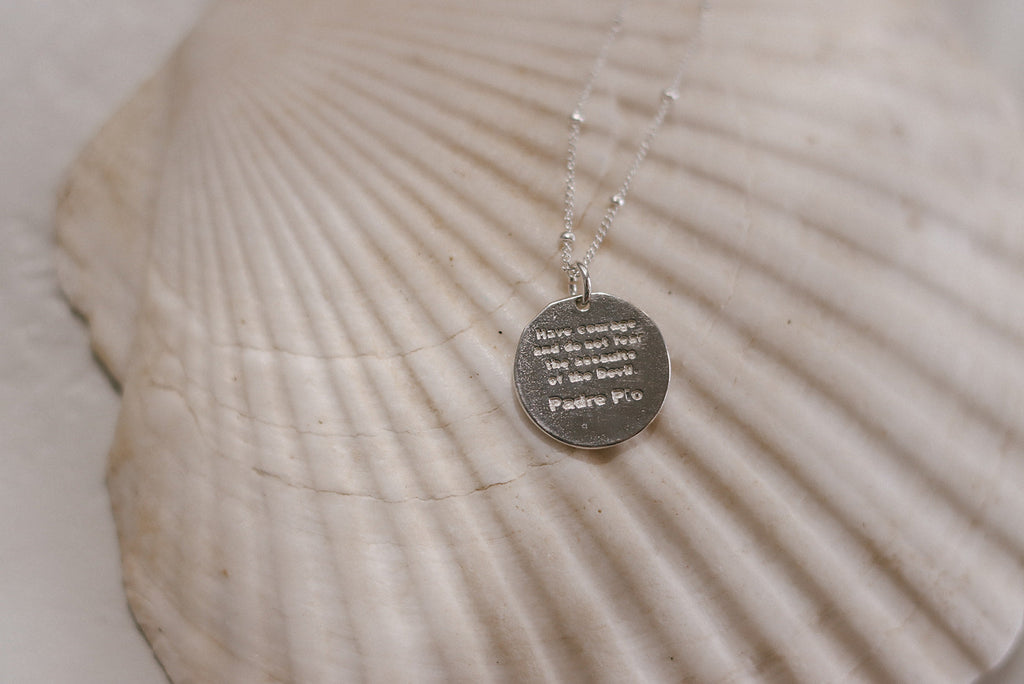St. Padre Pio Necklace in Sterling Silver