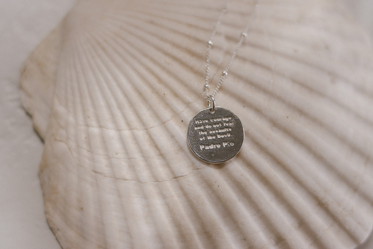 St. Padre Pio Necklace in Sterling Silver
