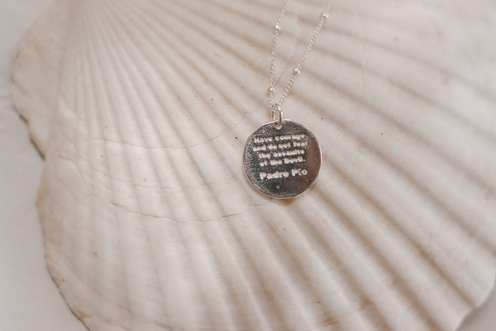 St. Padre Pio Necklace in Sterling Silver