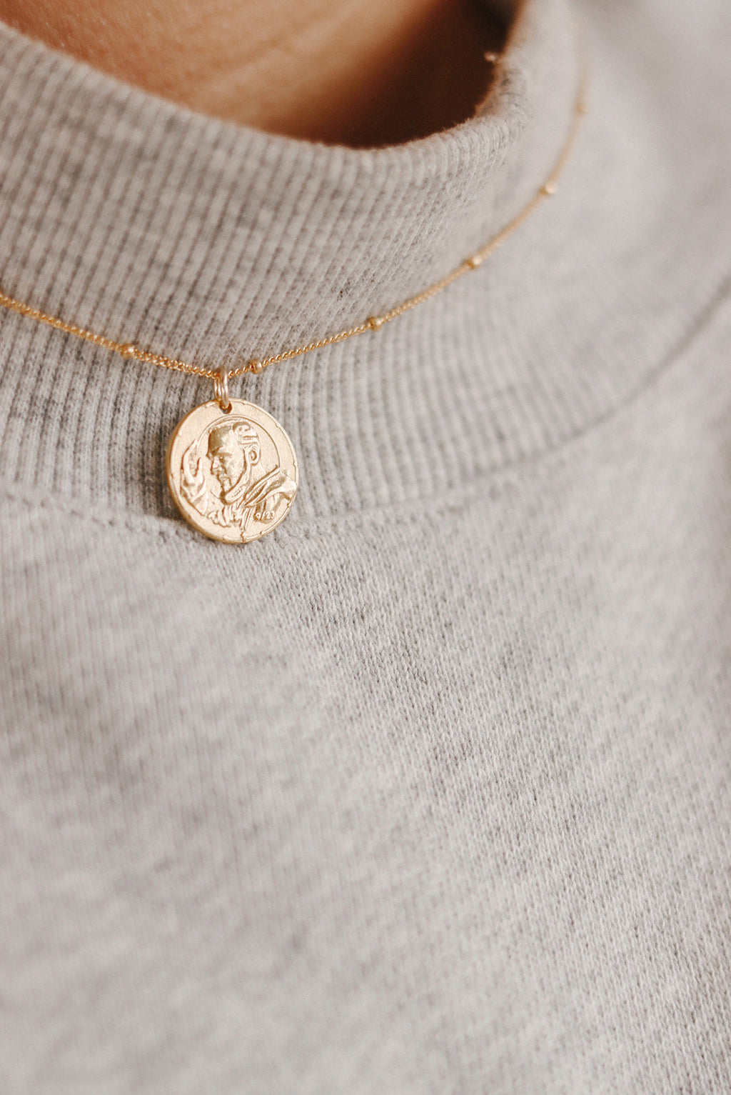 Padre Pio Necklace in Gold Vermeil