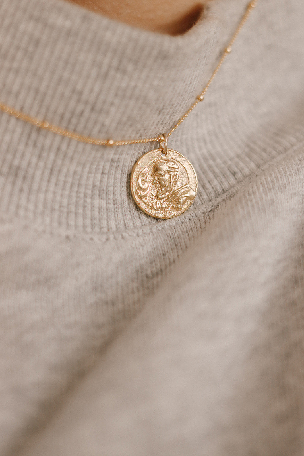 Padre Pio Necklace in Gold Vermeil