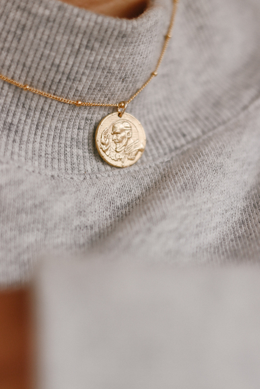 Padre Pio Necklace in Gold Vermeil