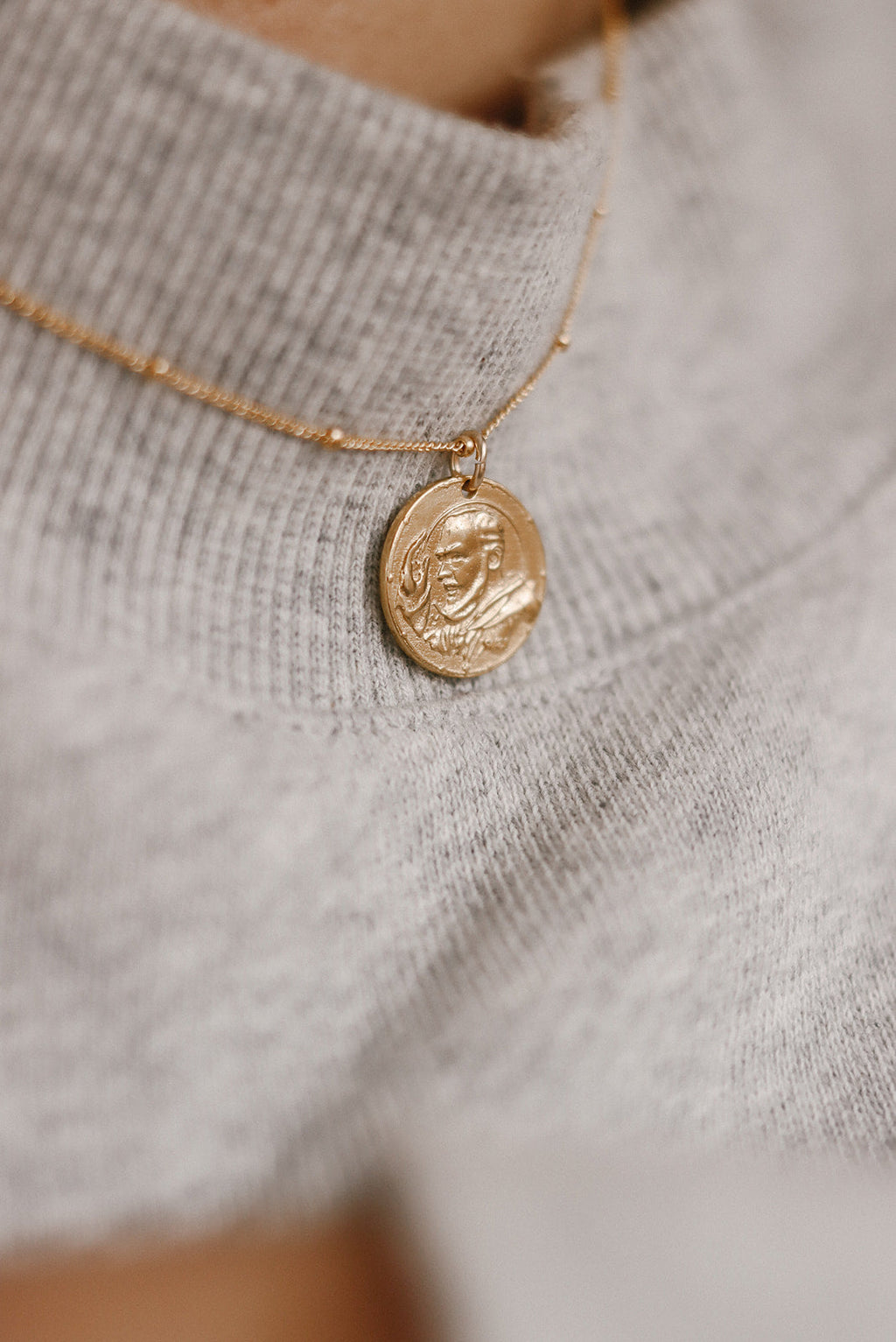 Padre Pio Necklace in Gold Vermeil
