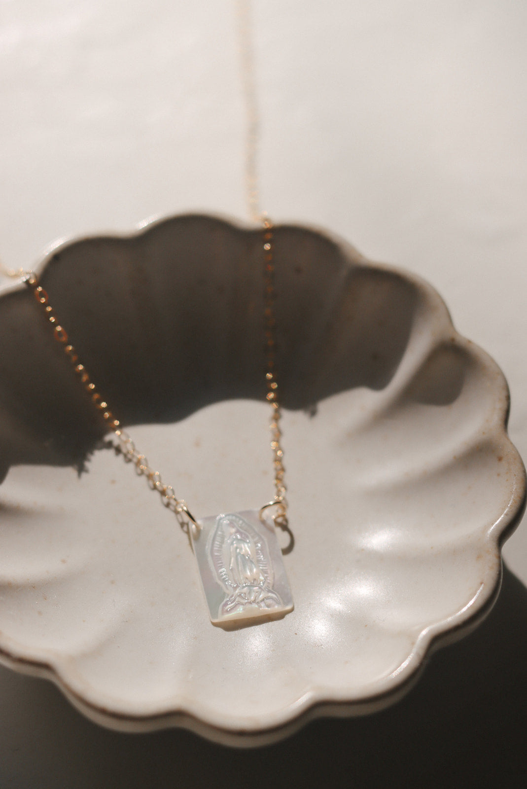 Mother of Pearl Guadalupe Necklace