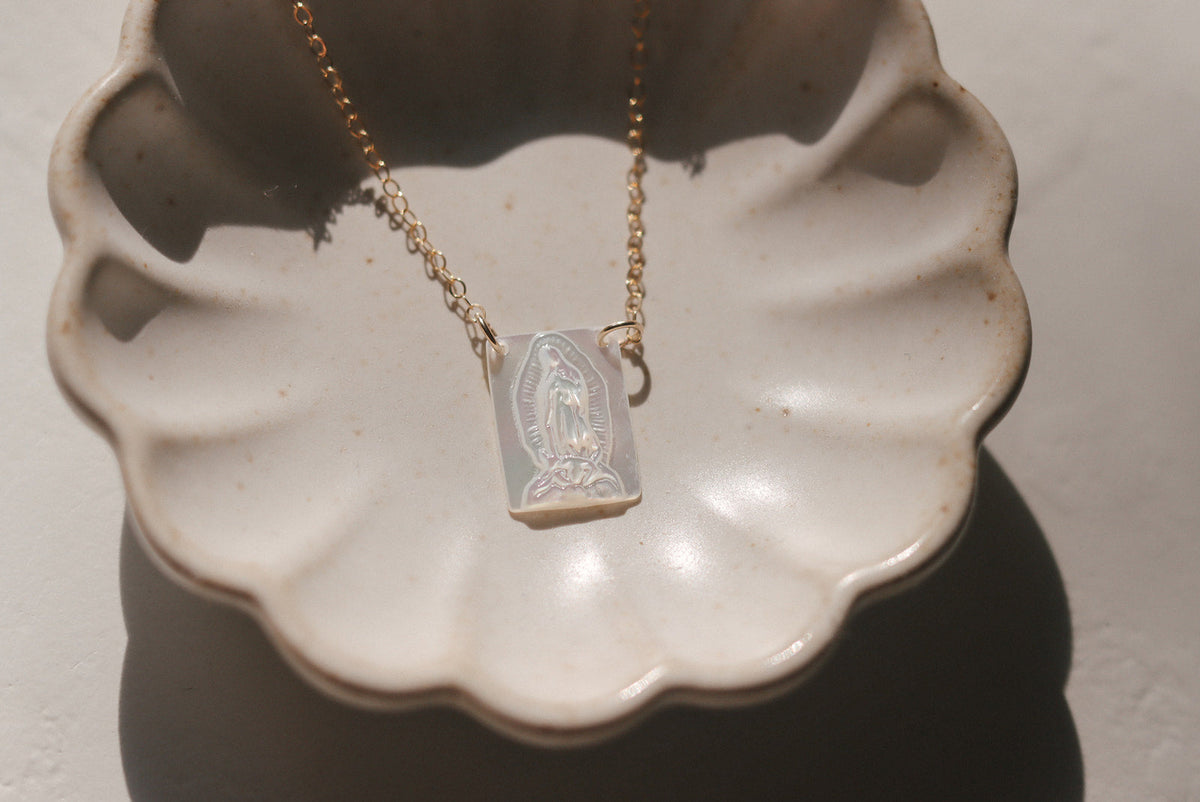 Mother of Pearl Guadalupe Necklace
