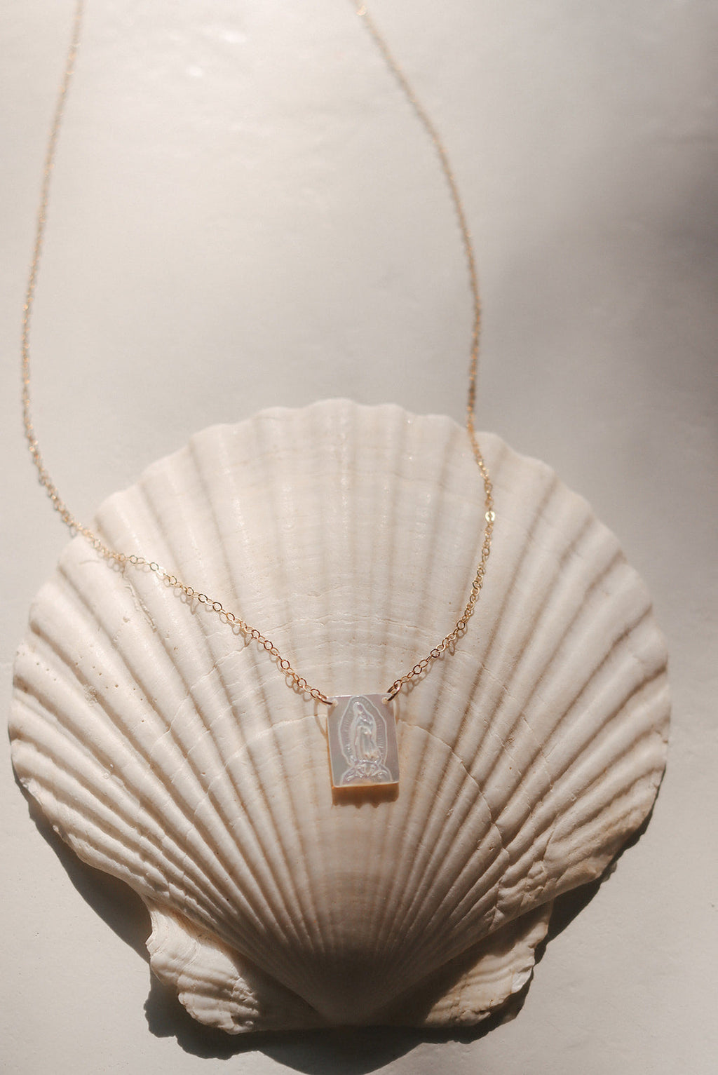 Mother of Pearl Guadalupe Necklace