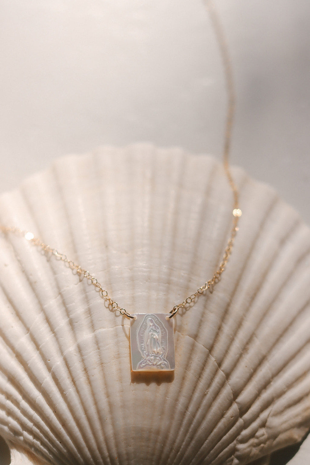 Mother of Pearl Guadalupe Necklace