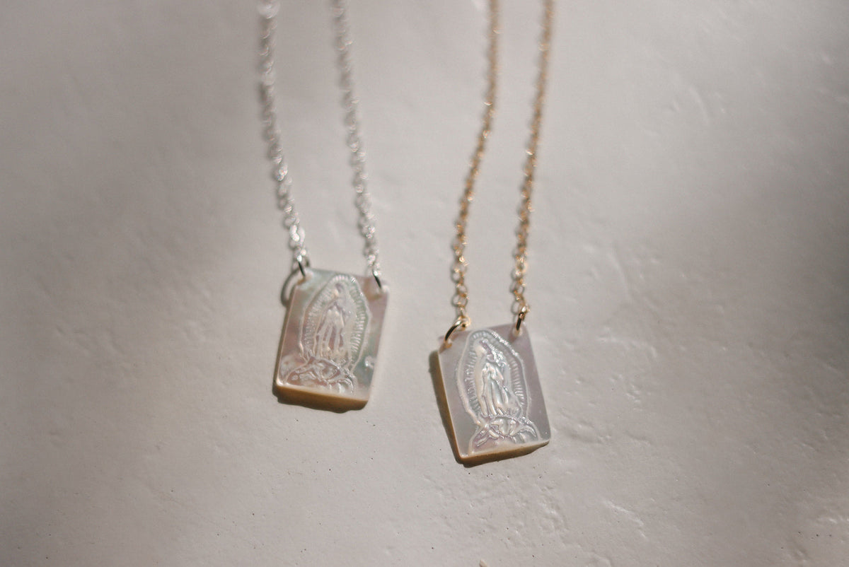 Mother of Pearl Guadalupe Necklace