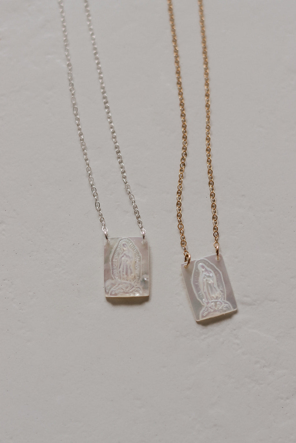 Mother of Pearl Guadalupe Necklace