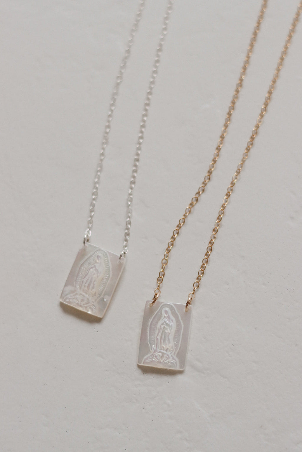 Mother of Pearl Guadalupe Necklace