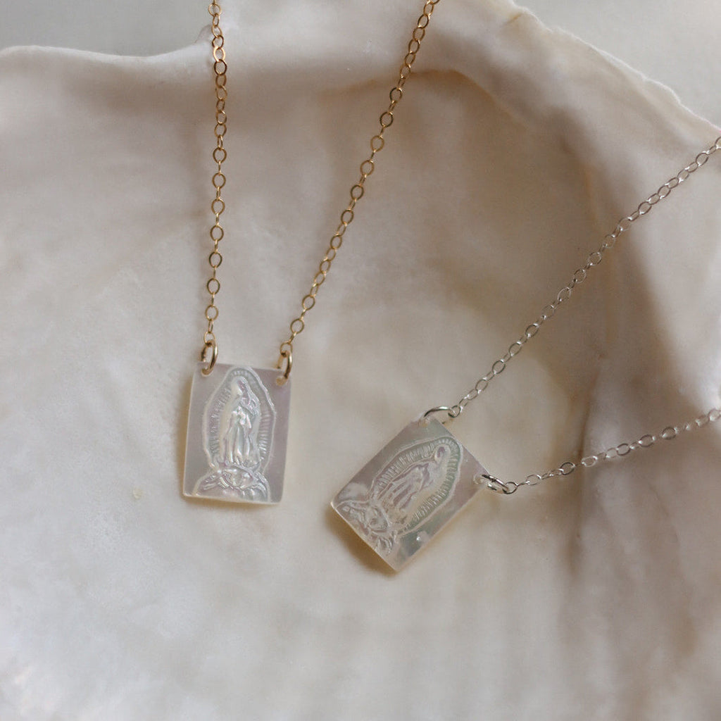 Mother of Pearl Guadalupe Necklace