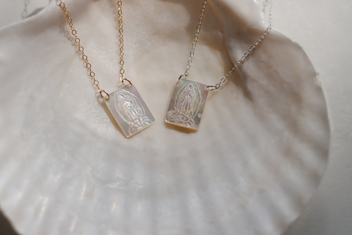 Mother of Pearl Guadalupe Necklace