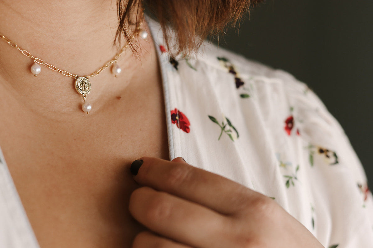 Benedictine Devotion Necklace in Gold-Filled