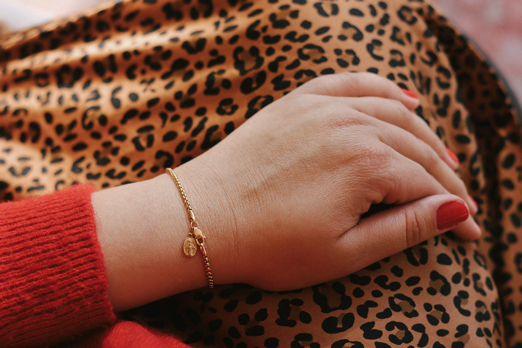 14k Gold Stella Miraculous Medal Bracelet