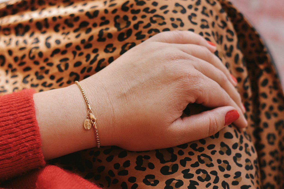 14k Gold Stella Miraculous Medal Bracelet