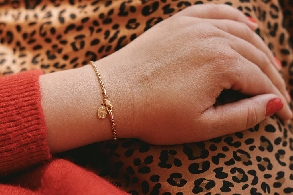 14k Gold Stella Miraculous Medal Bracelet
