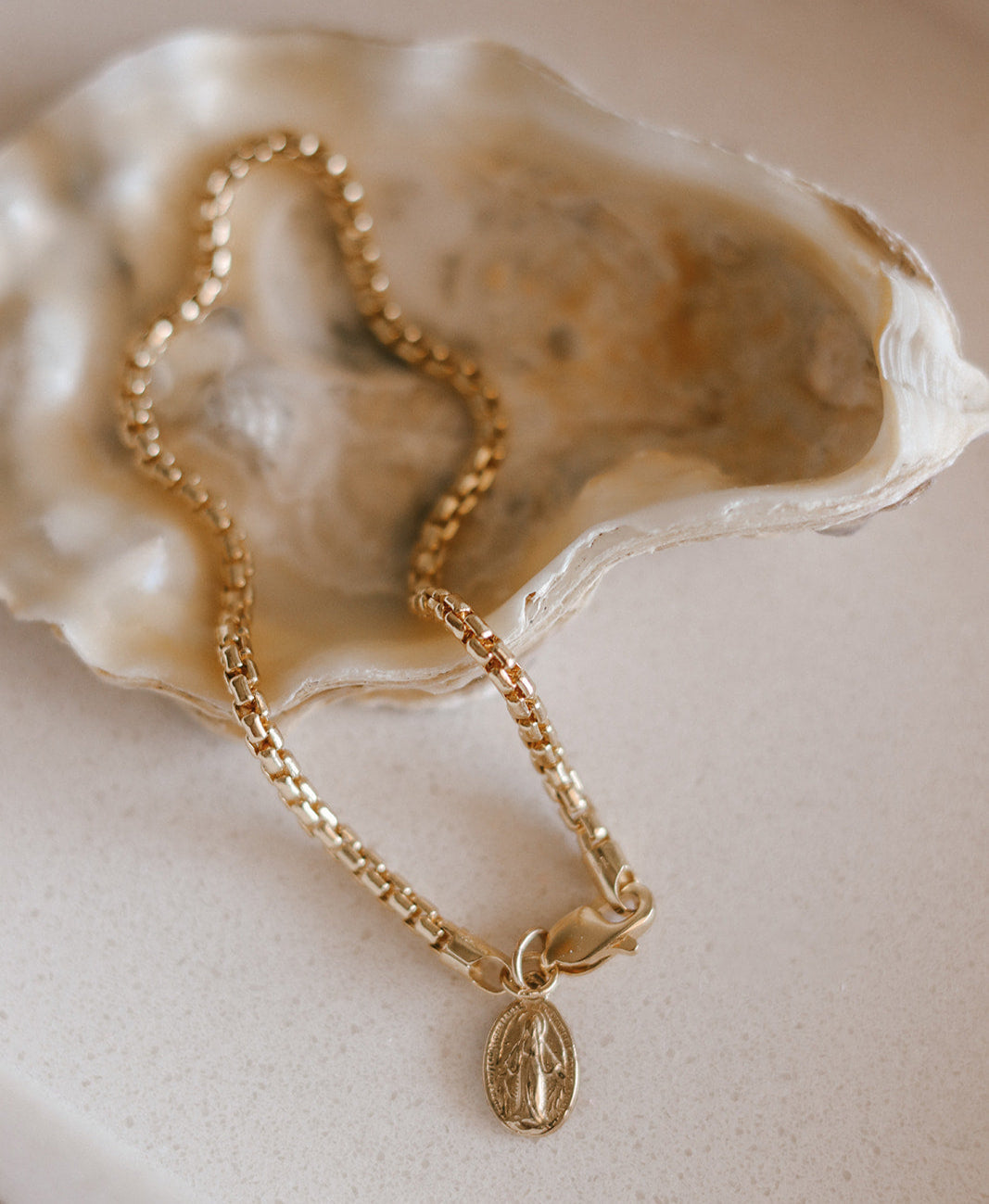 14k Gold Stella Miraculous Medal Bracelet