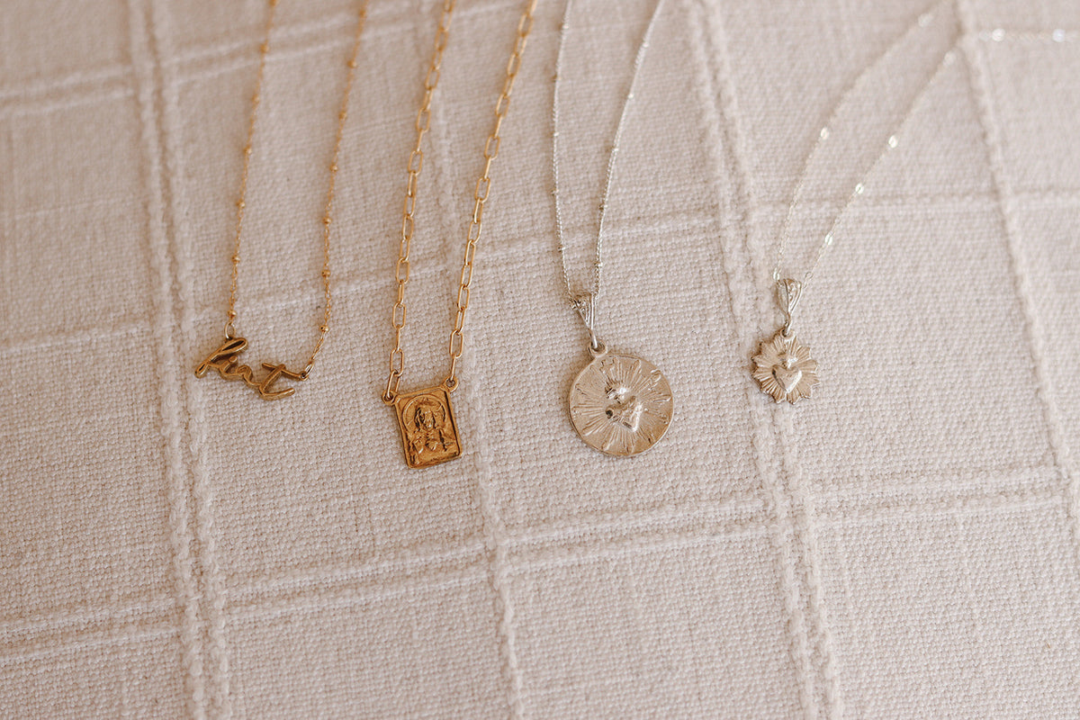 Most Sacred Heart Coin Necklace in Silver