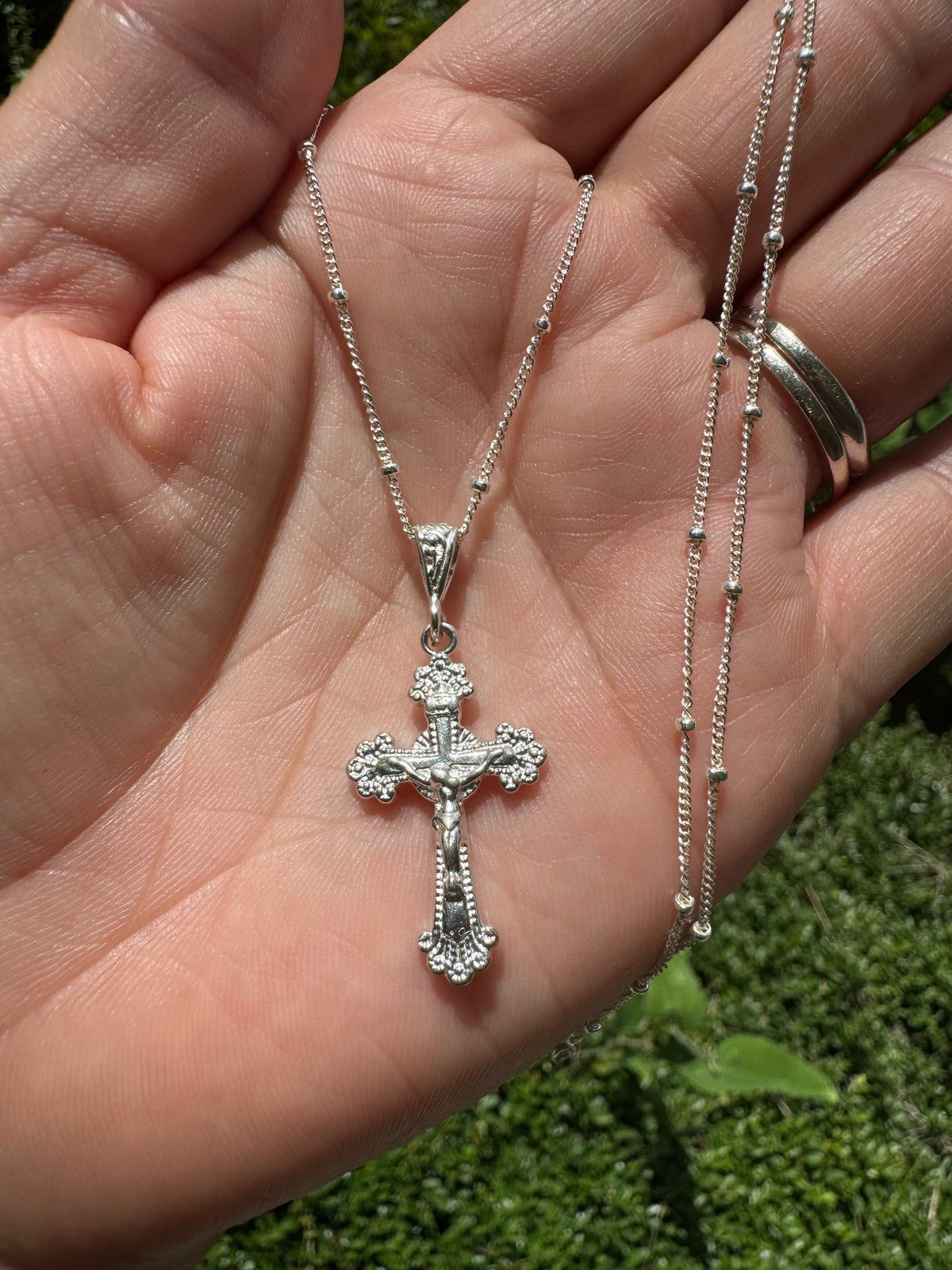 Crucifix Necklace in Sterling Silver
