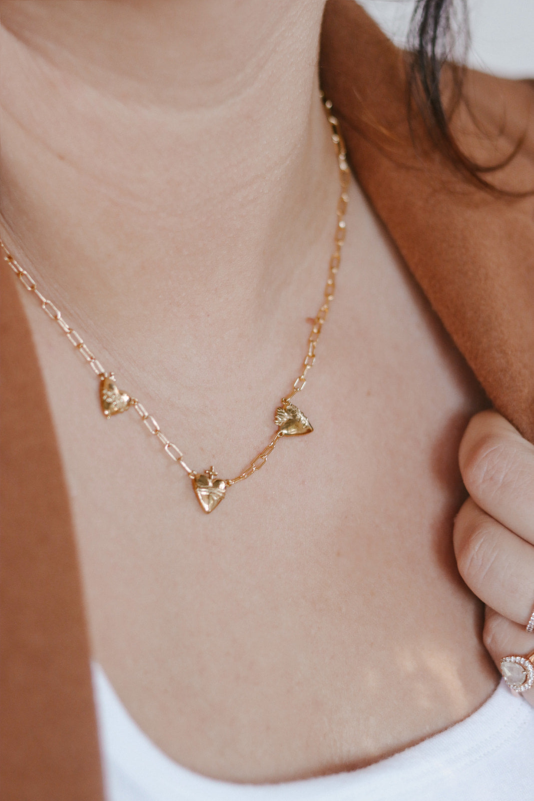 Three Hearts Necklace Paper Clip