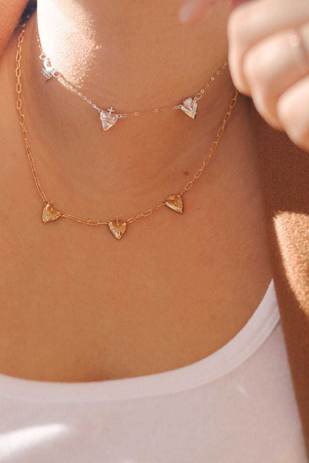 Three Hearts Necklace Paper Clip