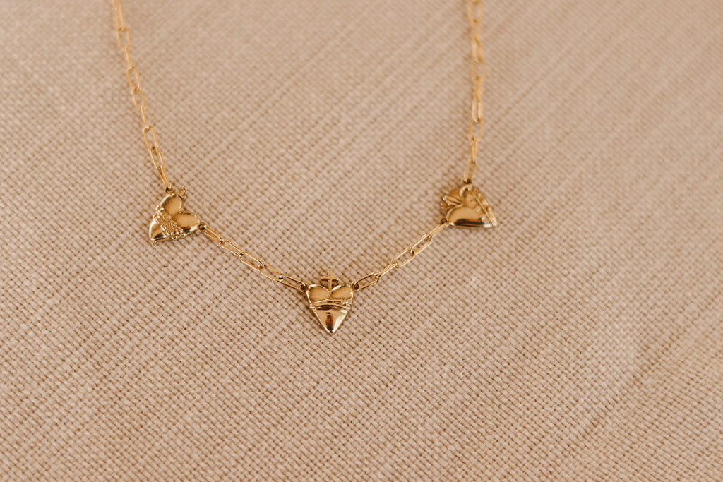 Three Hearts Necklace Paper Clip