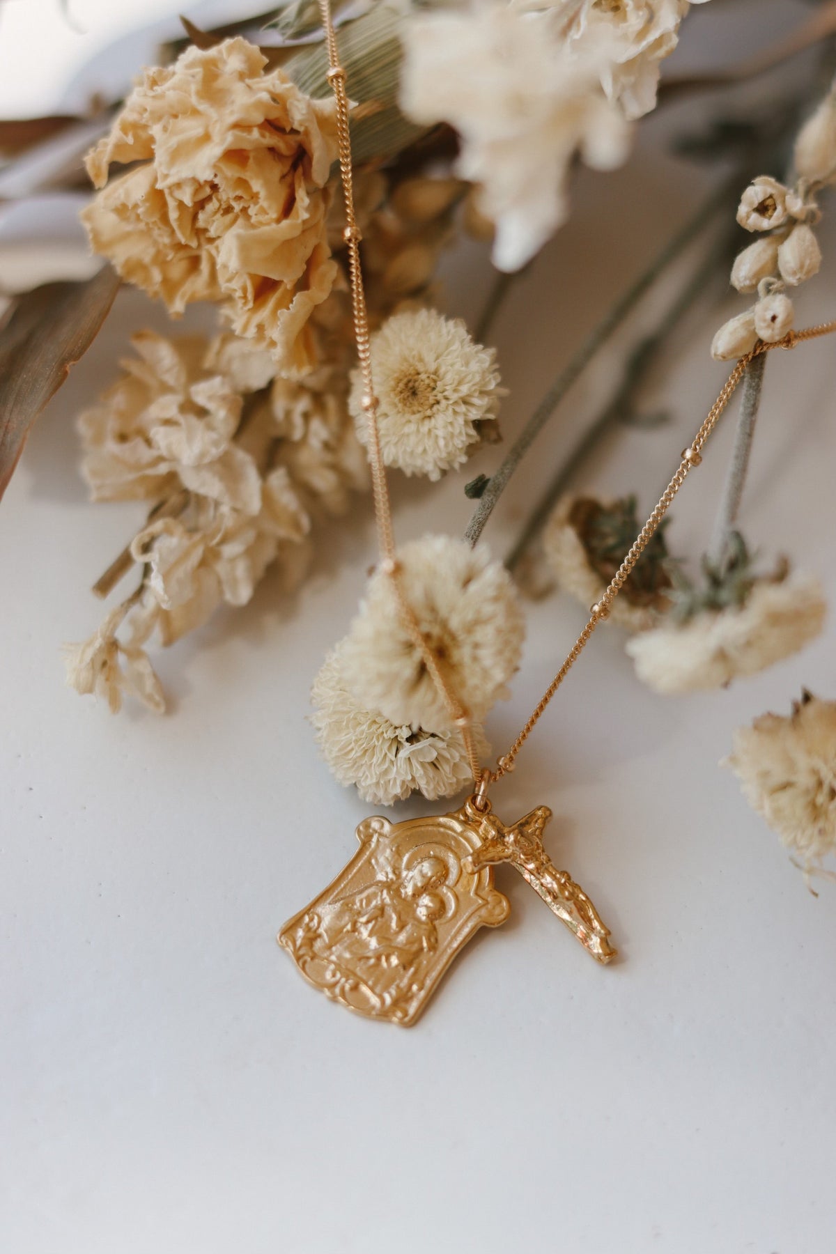 Saint Joseph and Crucifix Necklace