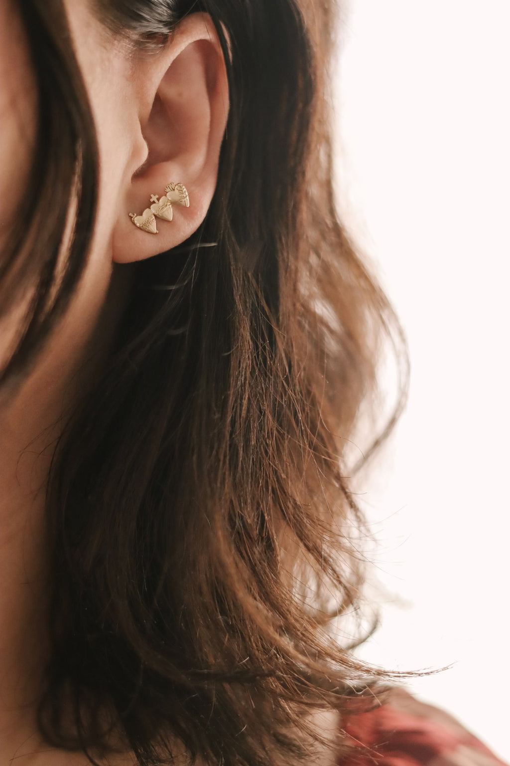 Holy Family Hearts® Earrings in Gold Vermeil