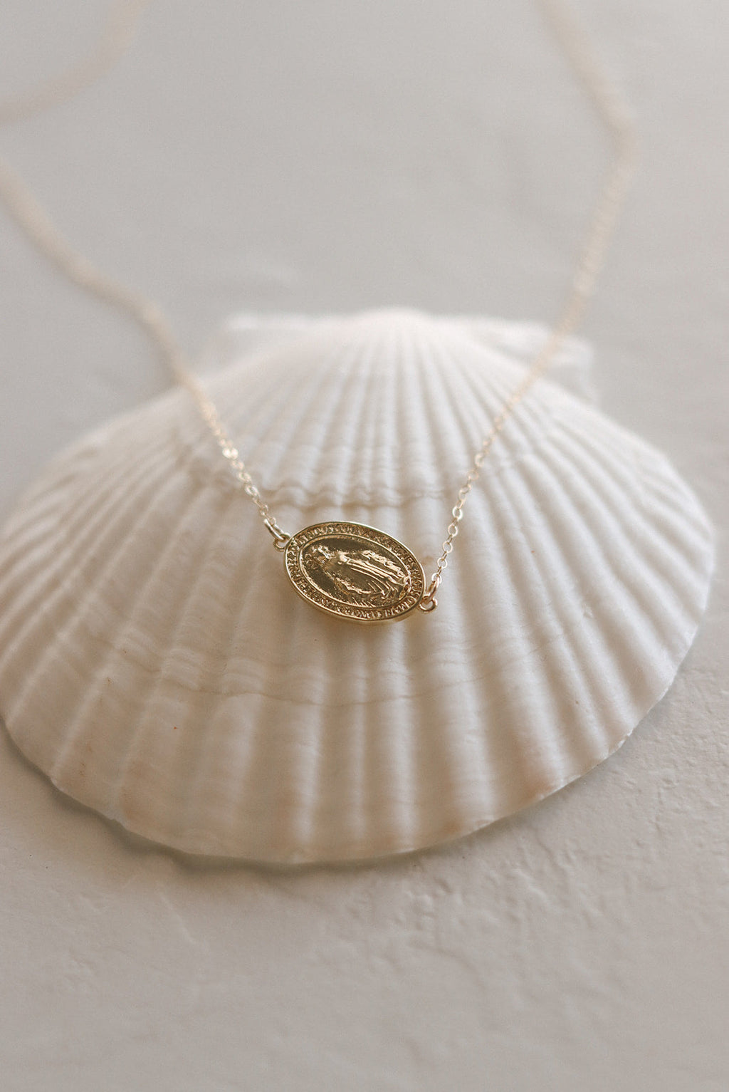Sideways Miraculous Medal Necklace