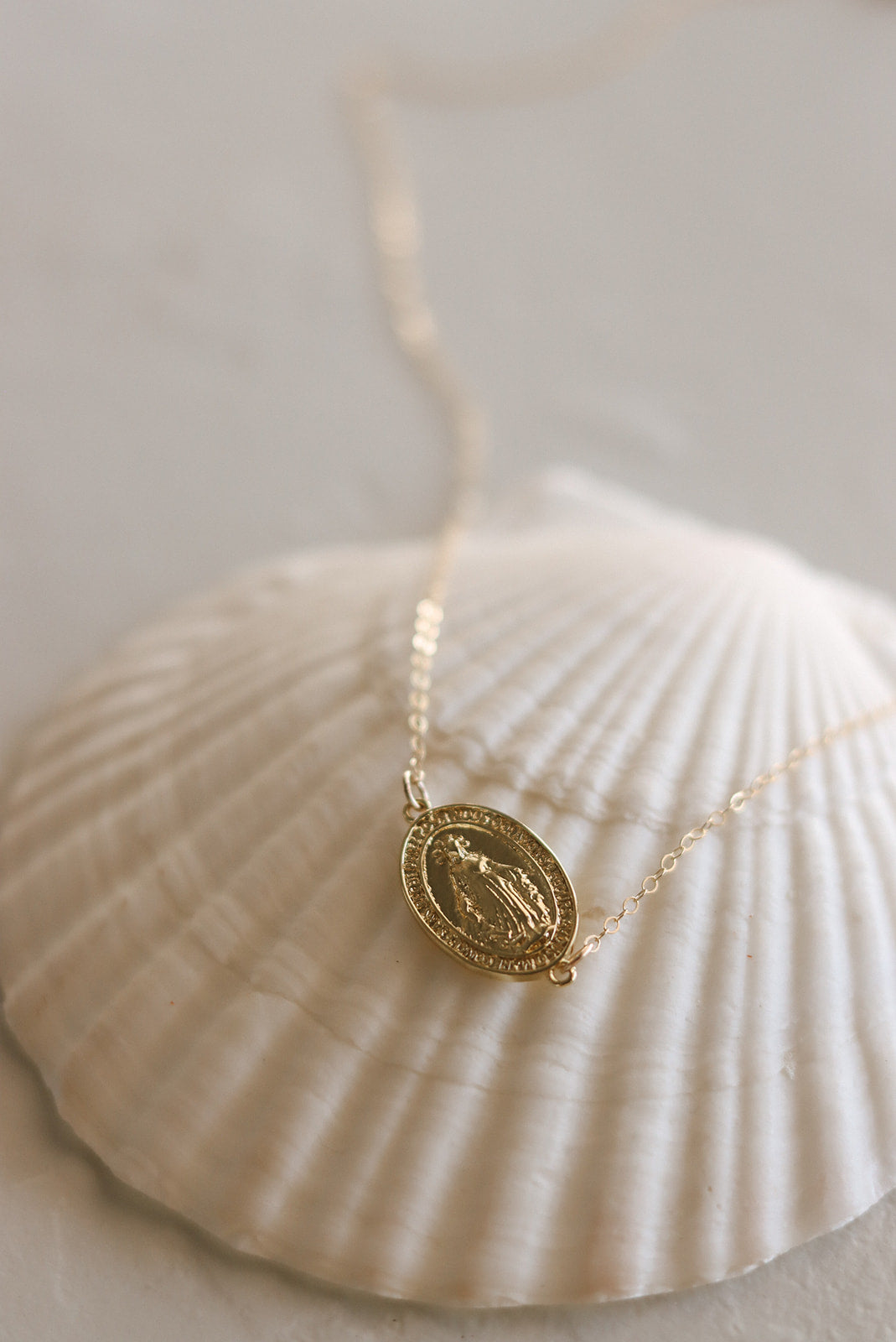 Sideways Miraculous Medal Necklace
