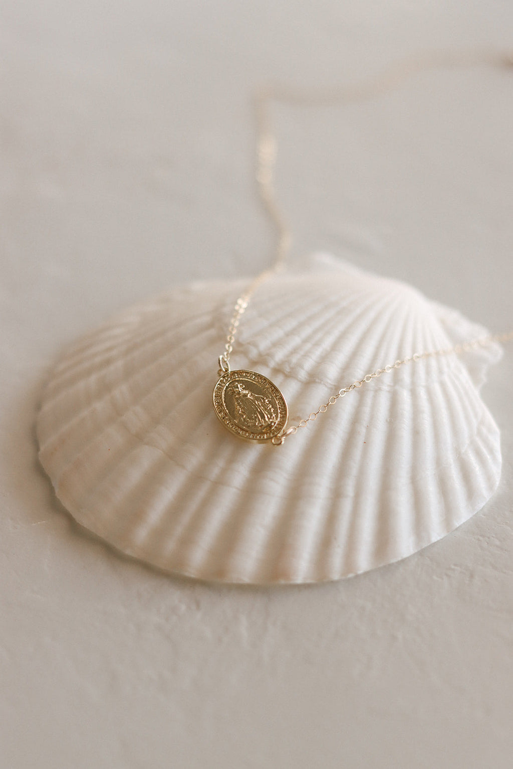 Sideways Miraculous Medal Necklace