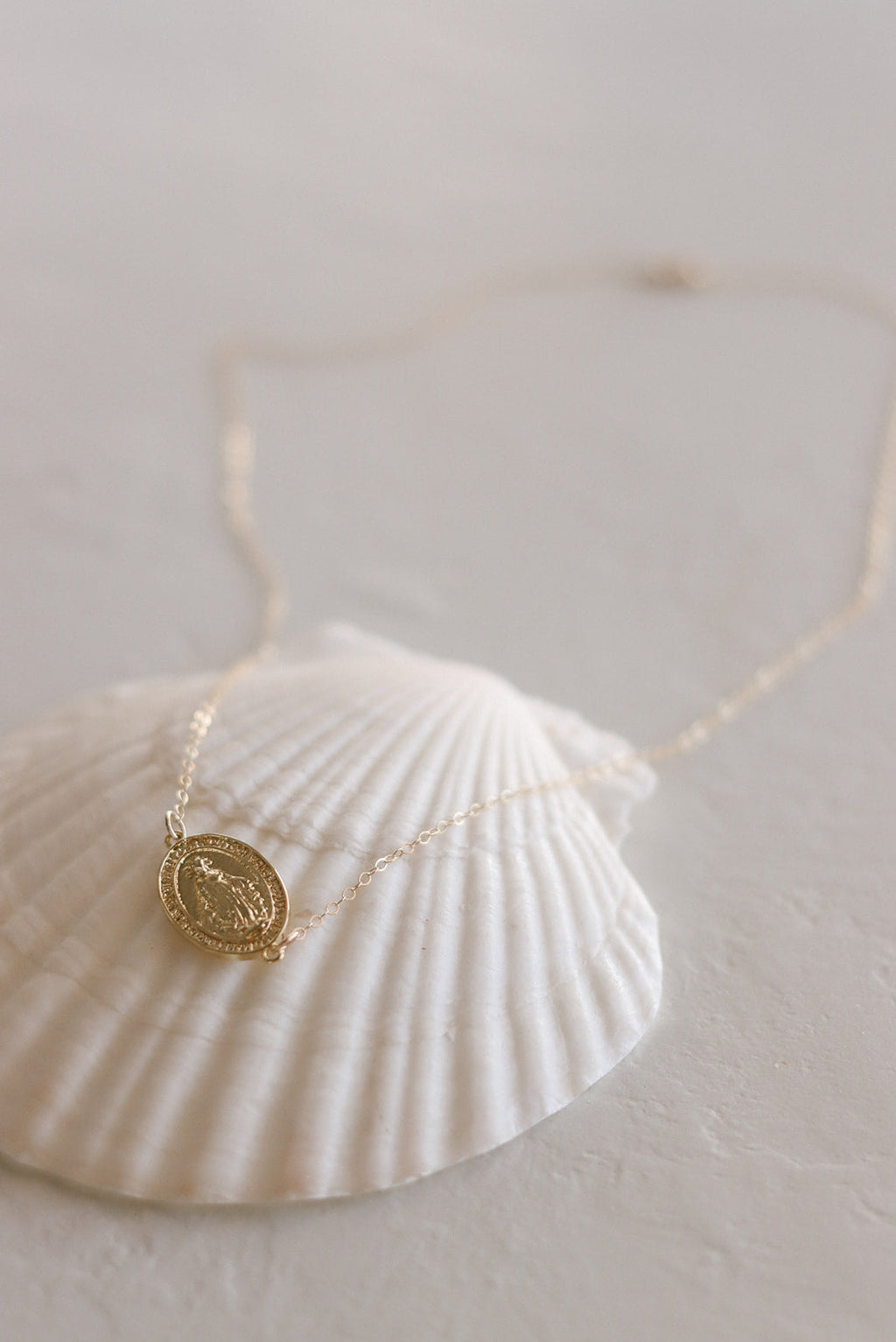 Sideways Miraculous Medal Necklace