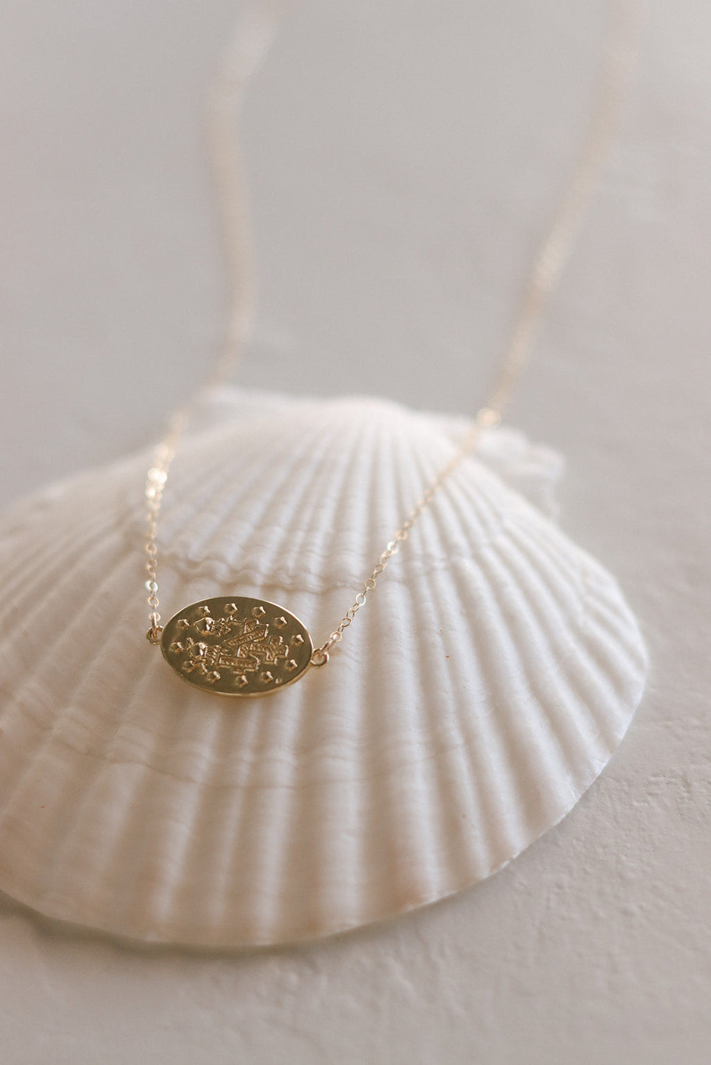 Sideways Miraculous Medal Necklace