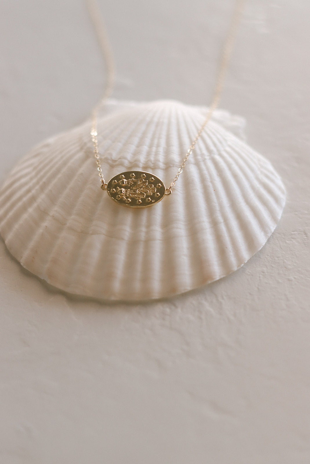 Sideways Miraculous Medal Necklace
