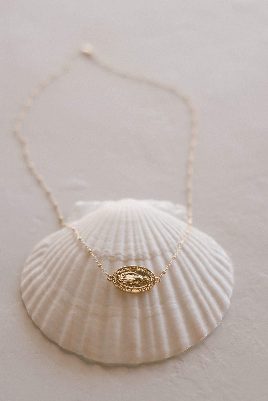 Sideways Miraculous Medal Necklace