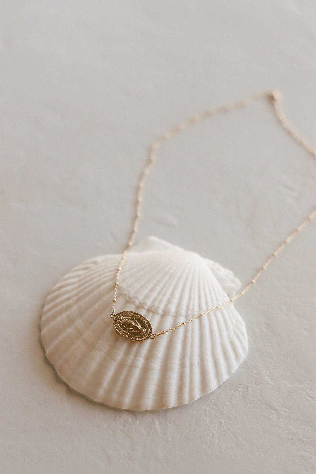 Sideways Miraculous Medal Necklace