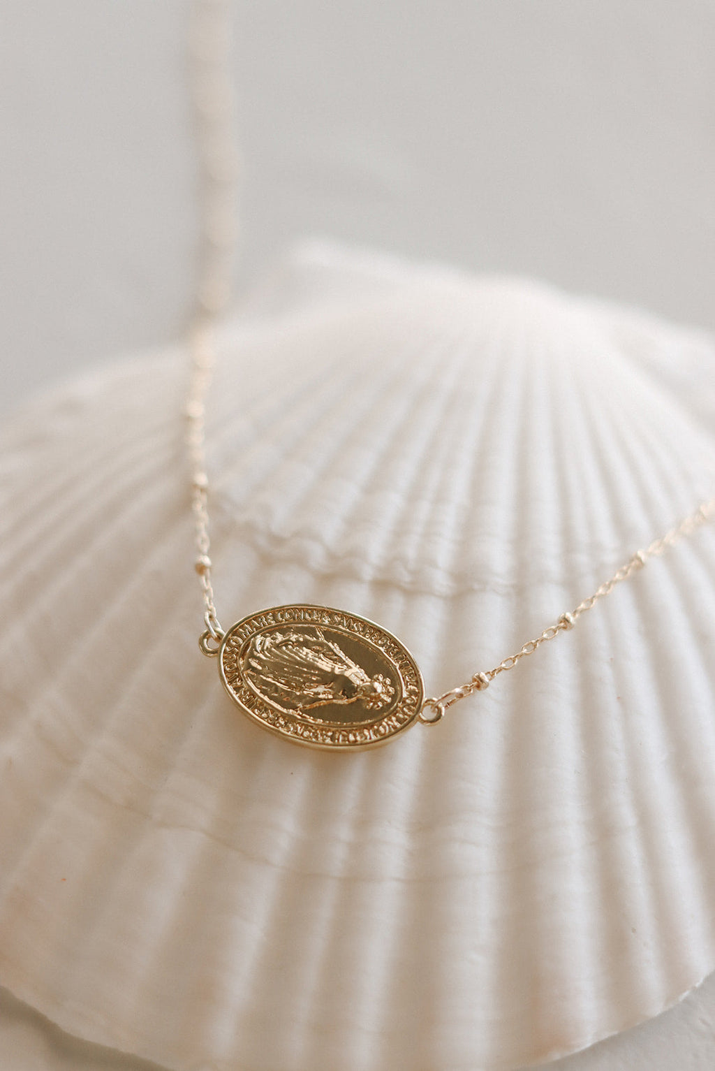 Sideways Miraculous Medal Necklace